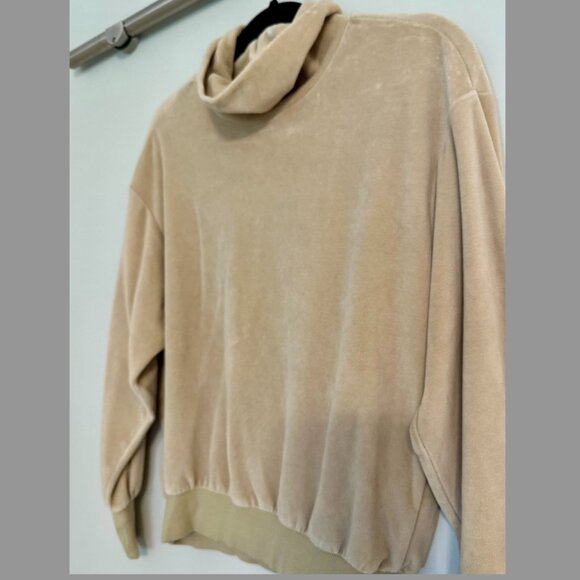 Tan Velour Mock Turtleneck Sweater - Picture 4 of 5
